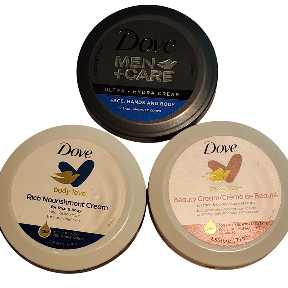 Dove Body Love Cream (3)‎ Face Hand Body Ultra Hydra Rich Nourishment 2.53oz